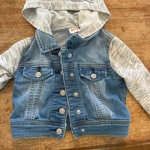 Cat & Jack Blue Denim Jacket with Gray Sleeves